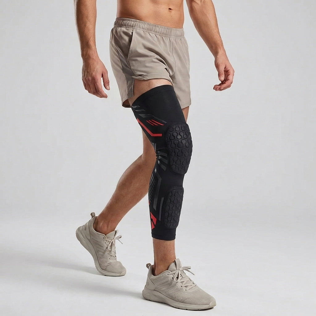 Knie-Kompressionsärmel mit Polsterung für Sport und Erholung