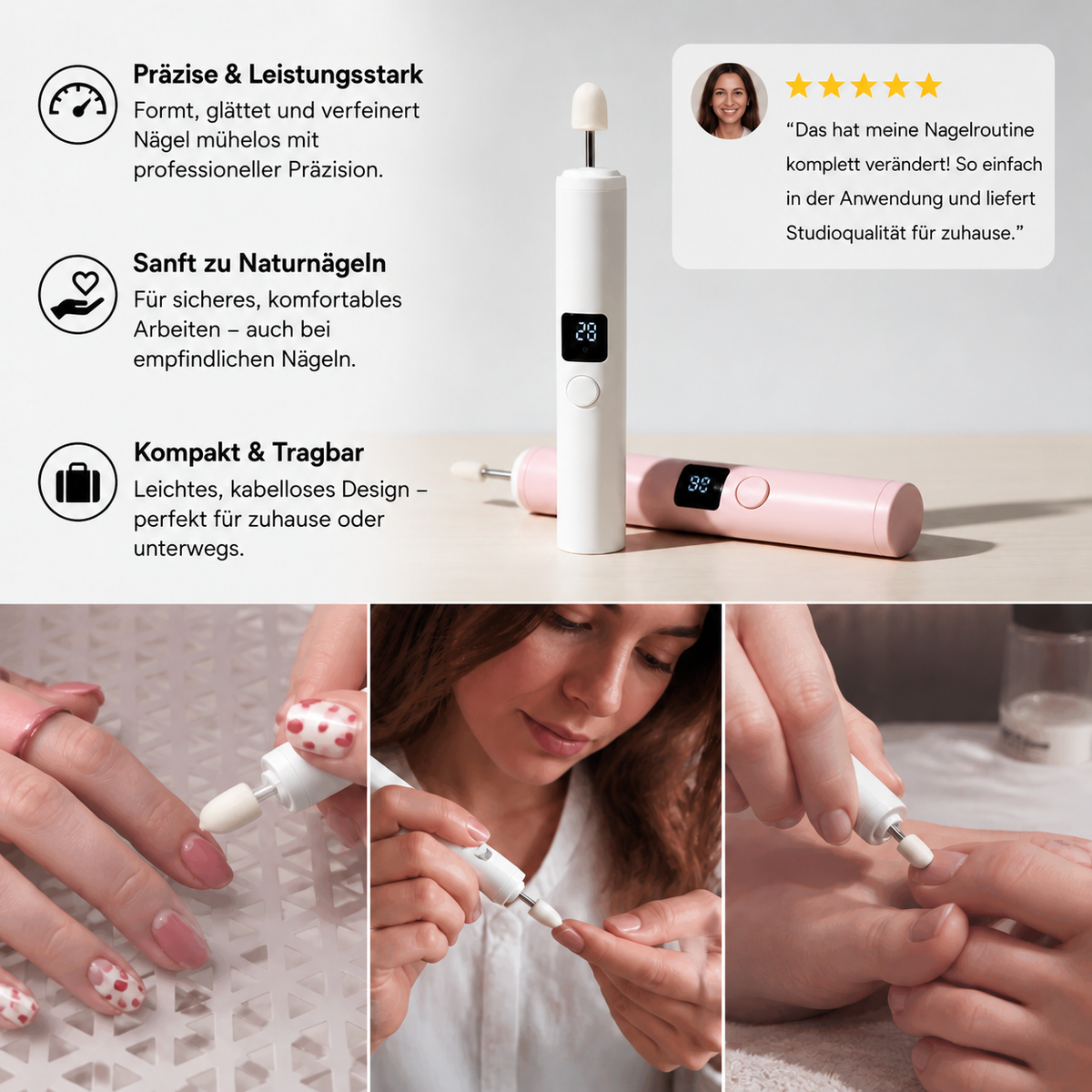 Nordspur | Professionelles elektrisches Nagelfräser-Set