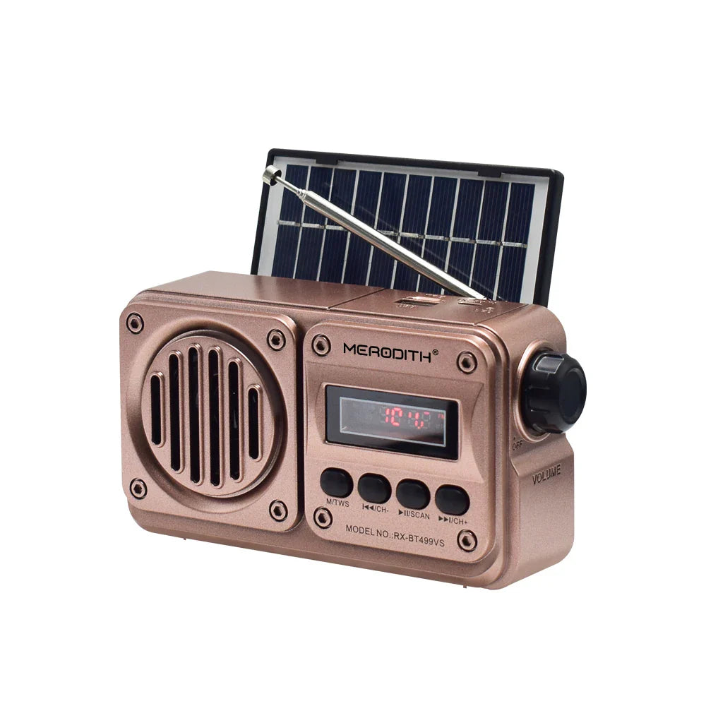 Tragbares Solarradio mit Bluetooth und Notfallakku