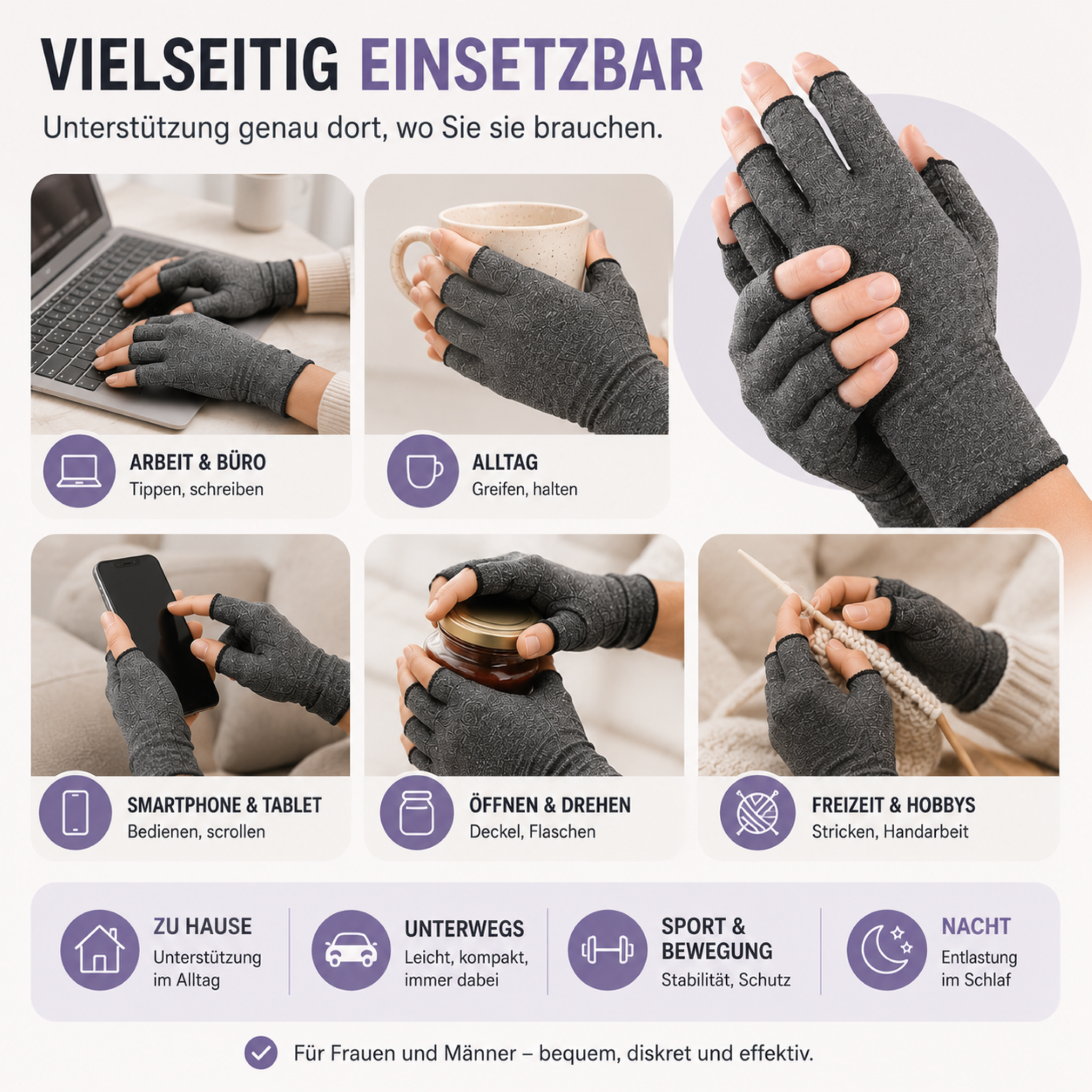 Nordspur | RelievoGlove Halbfinger-Kompressionshandschuh