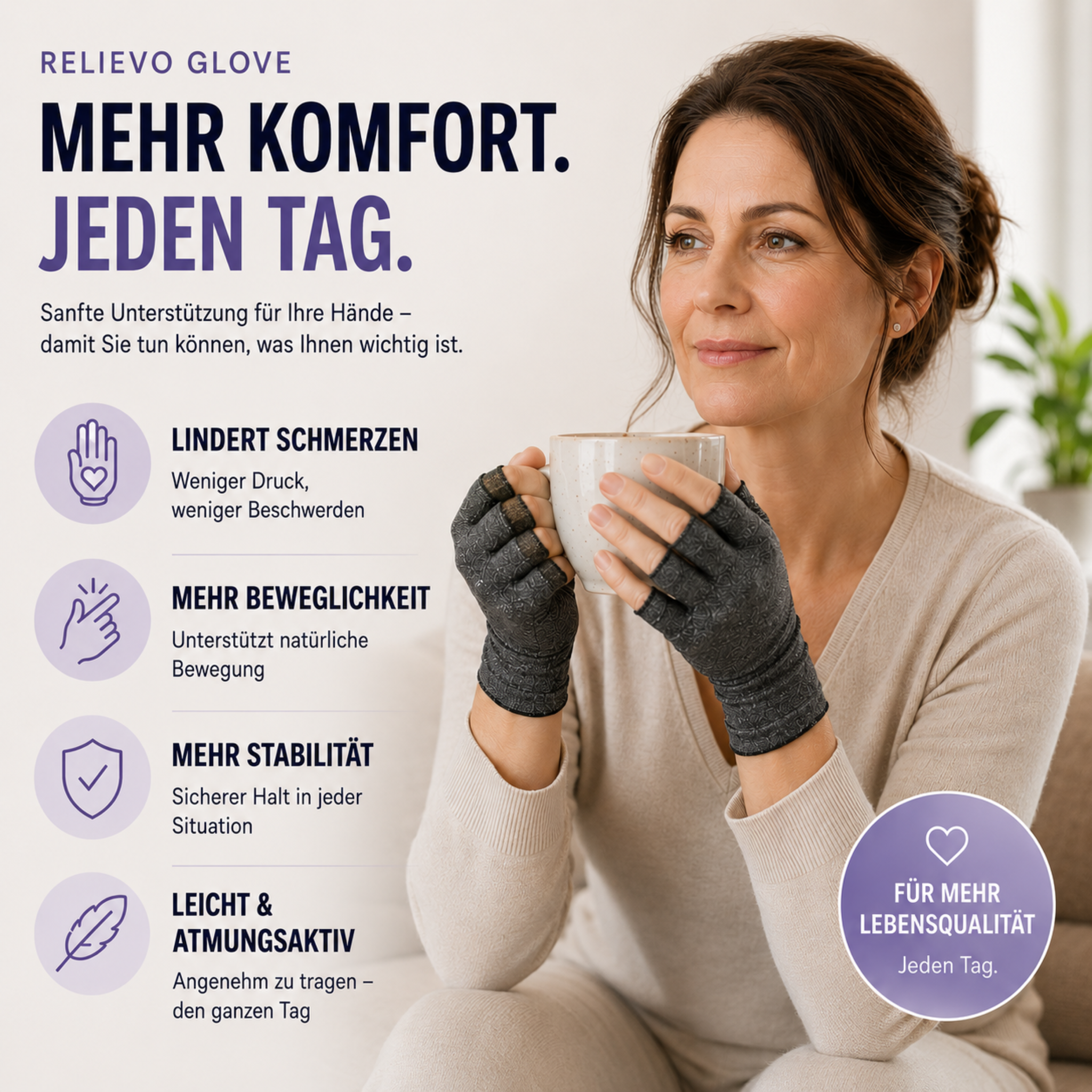 Nordspur | RelievoGlove Halbfinger-Kompressionshandschuh
