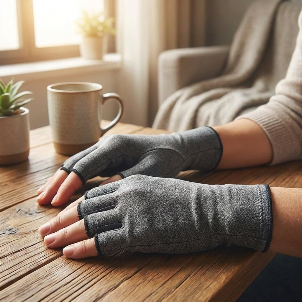 Halbfinger Kompressionshandschuhe für Arthrose und Handgelenkstütze