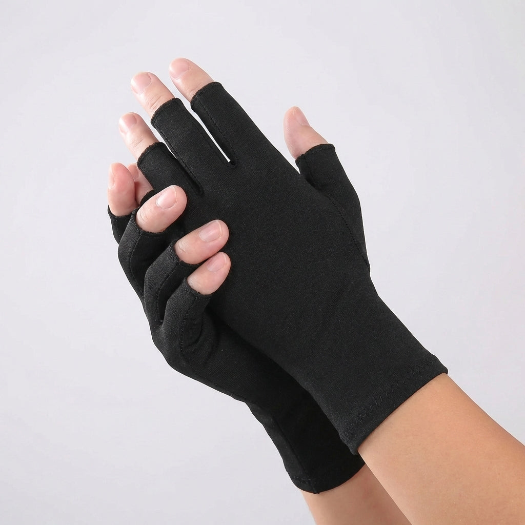 Halbfinger Kompressionshandschuhe für Arthrose und Handgelenkstütze