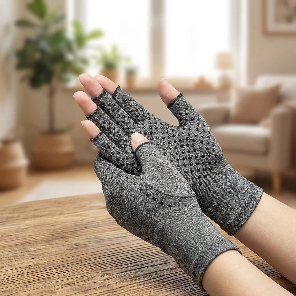 Fingerlose Kompressionshandschuhe bei Arthritis und Handgelenkschmerzen