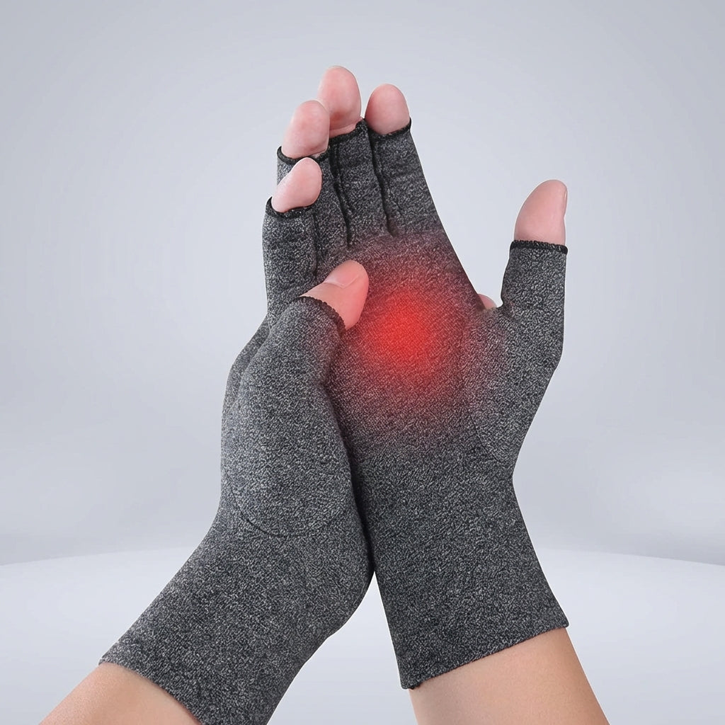 Fingerlose Kompressionshandschuhe bei Arthritis und Handgelenkschmerzen