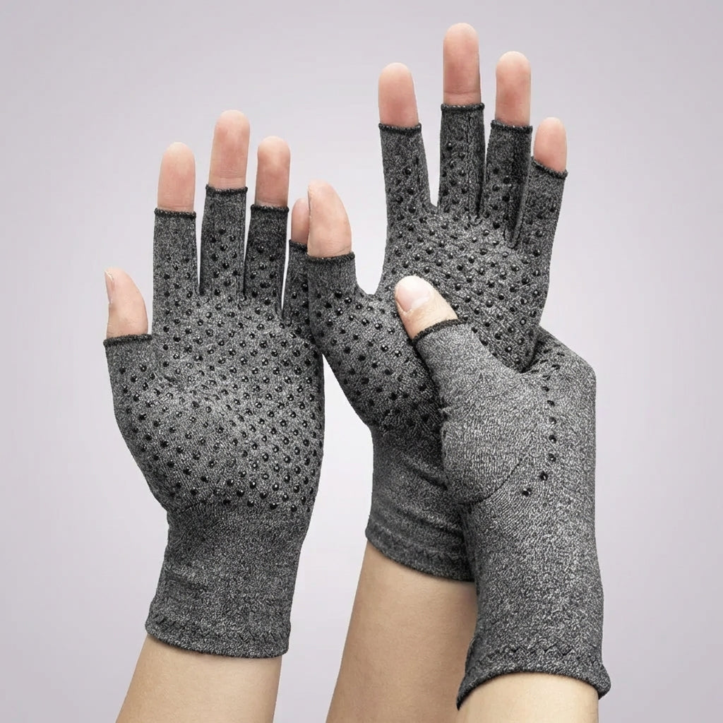 Fingerlose Kompressionshandschuhe bei Arthritis und Handgelenkschmerzen