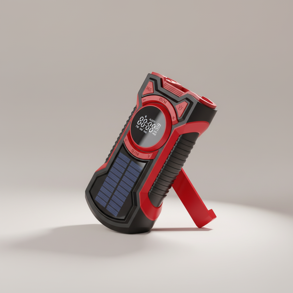 Notfall-Radio mit Solar- und Handkurbelaufladung, IP65 wasserdicht