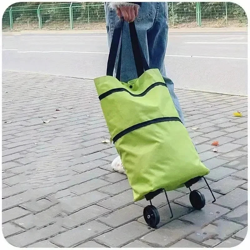 Faltbarer Einkaufswagen mit Rädern und Rucksack-Trägern
