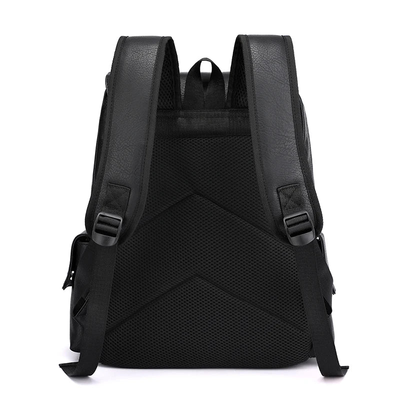 Großer Herren-Rucksack mit Vintage-Schnallenverschluss und Laptop-Fach