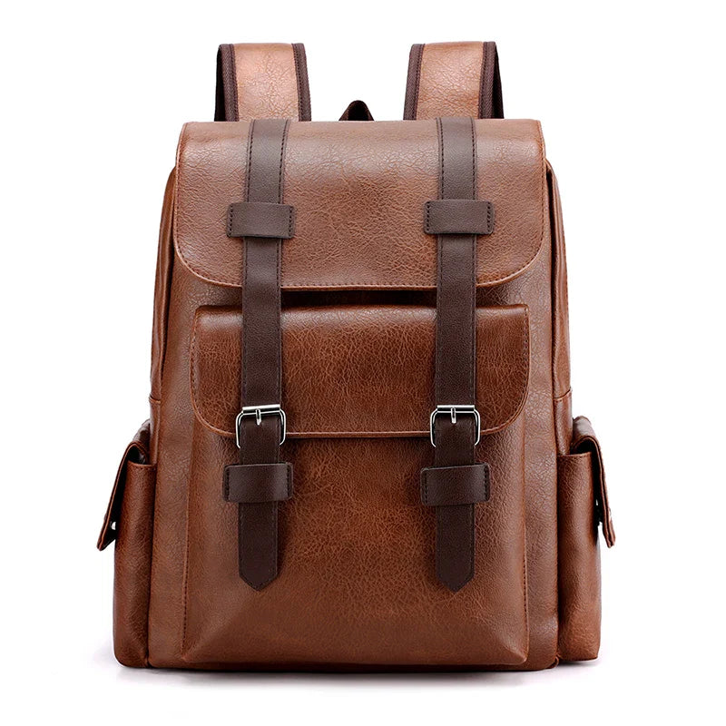 Großer Herren-Rucksack mit Vintage-Schnallenverschluss und Laptop-Fach