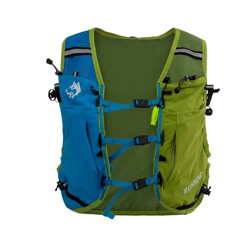 Trailrunning-Westerucksack 15L mit Frontentaschen und reflektierenden Streifen