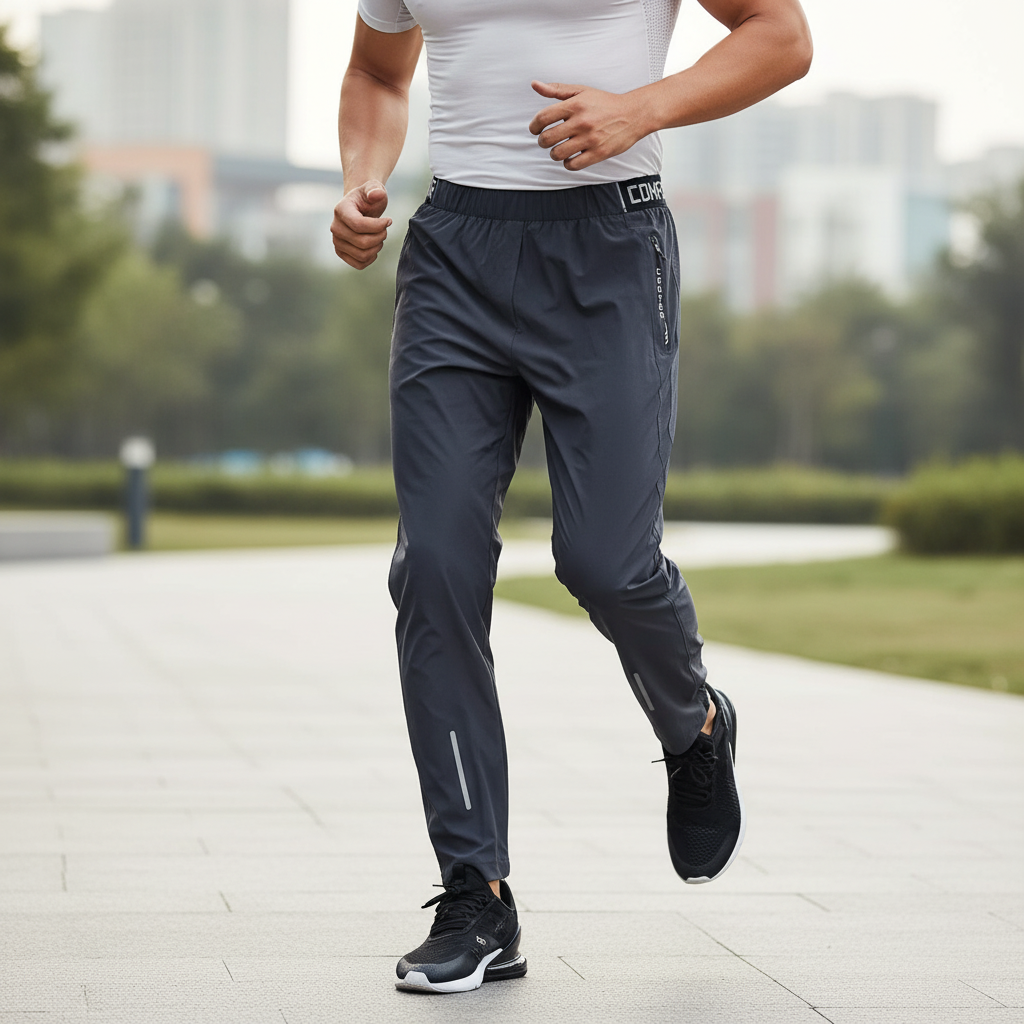 Schnelltrocknende Herren-Laufhose mit Reißverschlusstaschen