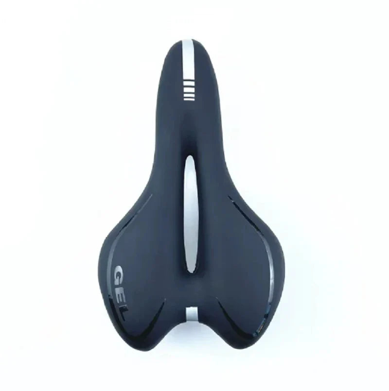 Ergonomischer Zeitfahrsattel mit zentralem Druckentlastungskanal und stoßabsorbierender Polsterung