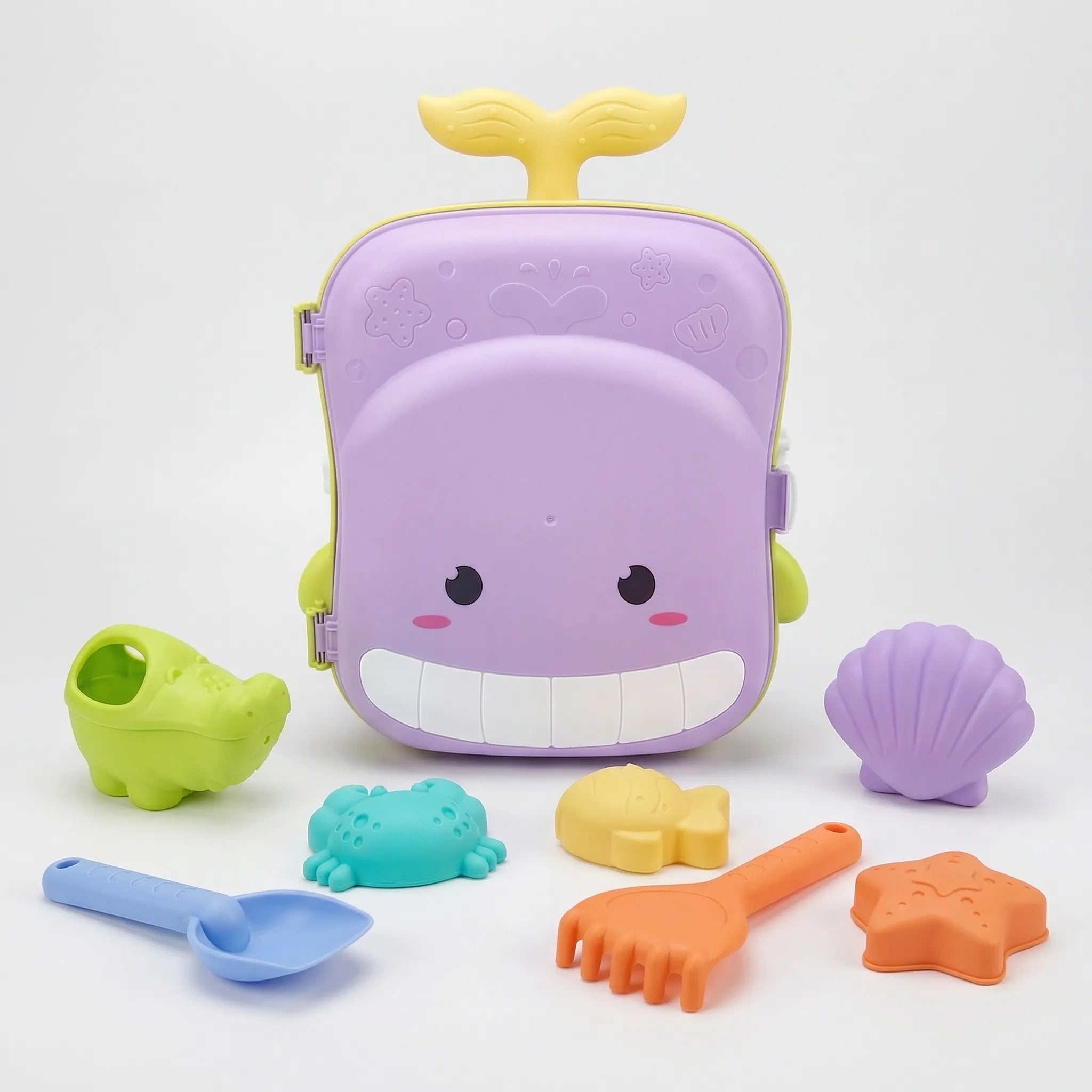 Kinder Strandspielzeug Set mit Rollkoffer, Sandförmchen, Gießkanne und Schaufeln
