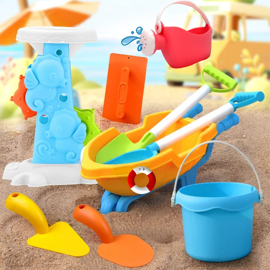 Kinder Strandspielzeug Set mit Lastwagen, Eimern und Sandformen