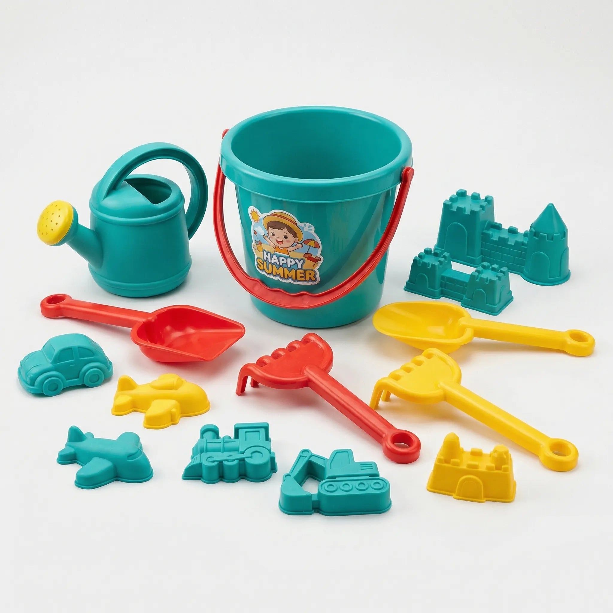 Strandspielzeug-Set für Kinder mit Eimer, Schaufeln und Sandformen