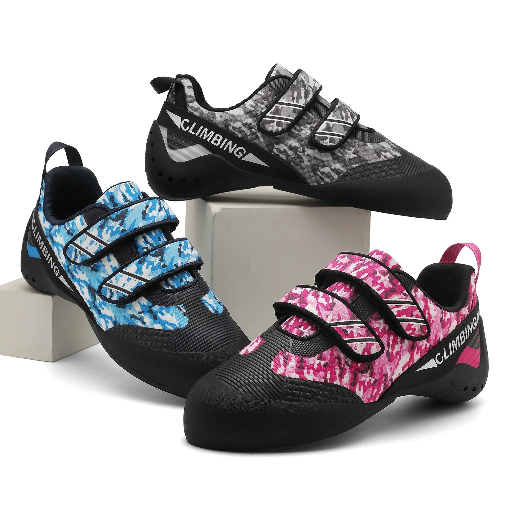 Herren-Kletterschuh mit Klettverschluss griffige Sohle Camouflage