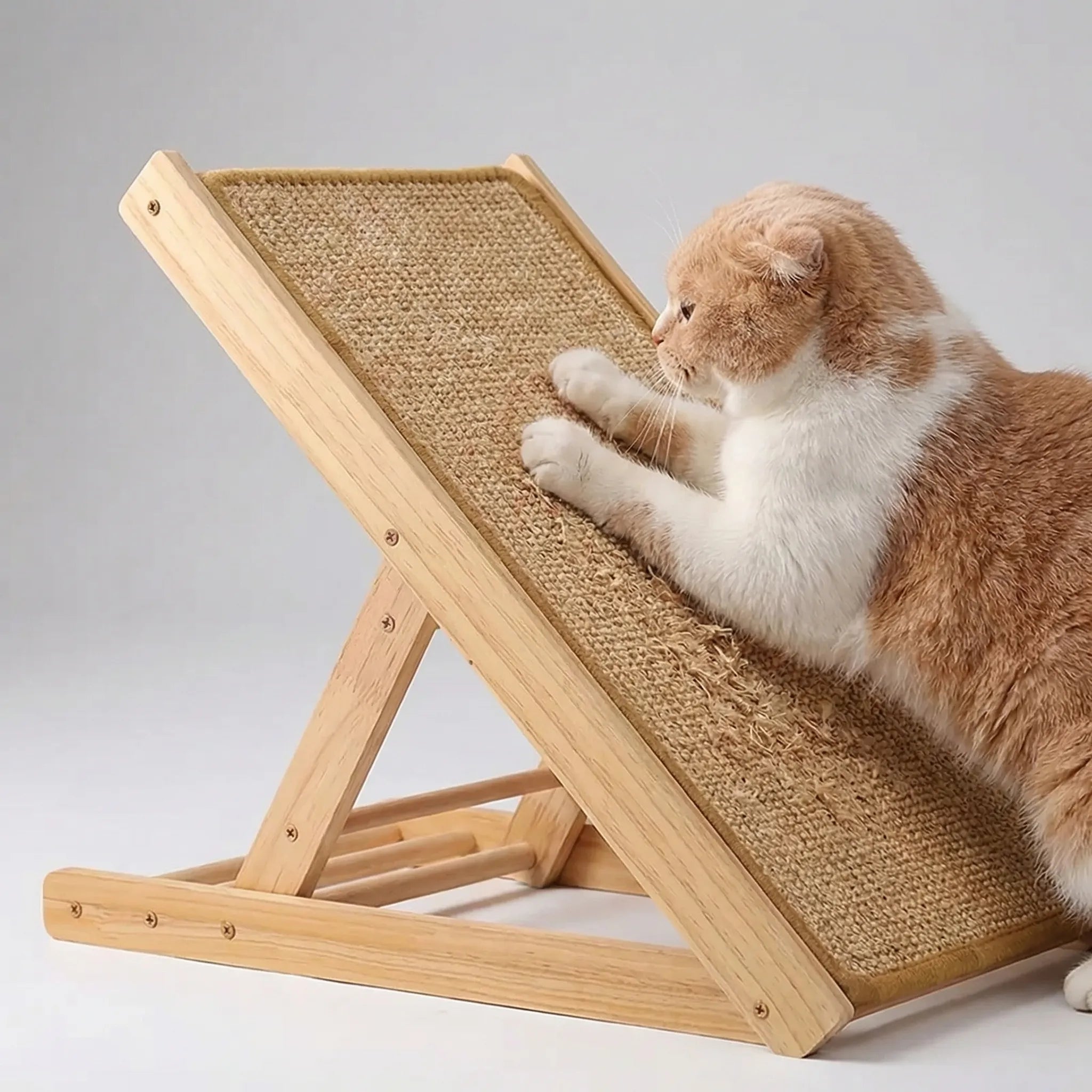 Katzen Kratzmatte Sisal schräg Holzrahmen verstellbar