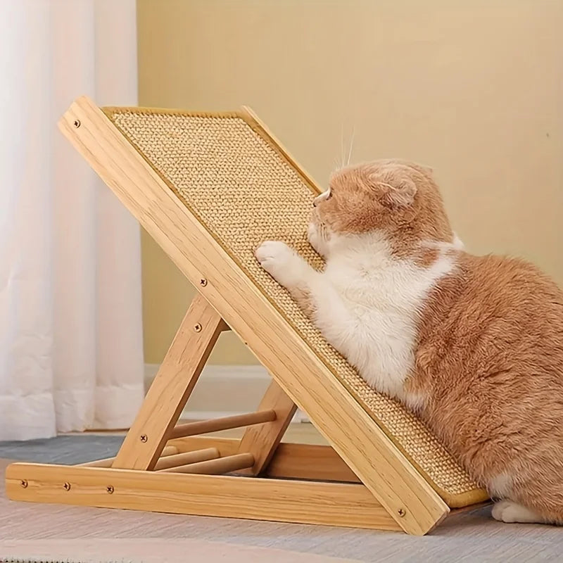 Katzen Kratzmatte Sisal schräg Holzrahmen verstellbar