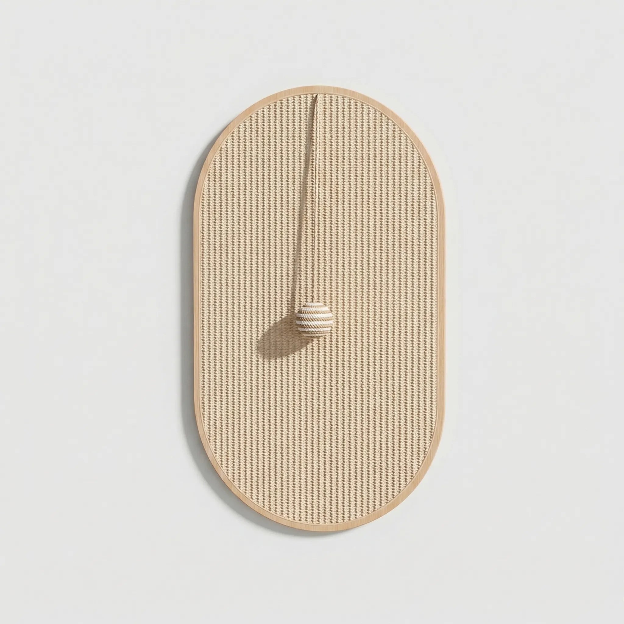 Wandmontiertes Katzenkratzbrett aus Sisal mit Spielzeug