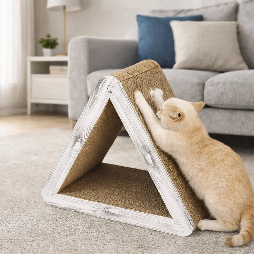 Dreieckiger faltbarer Kratzbaum für Katzen aus Wellpappe