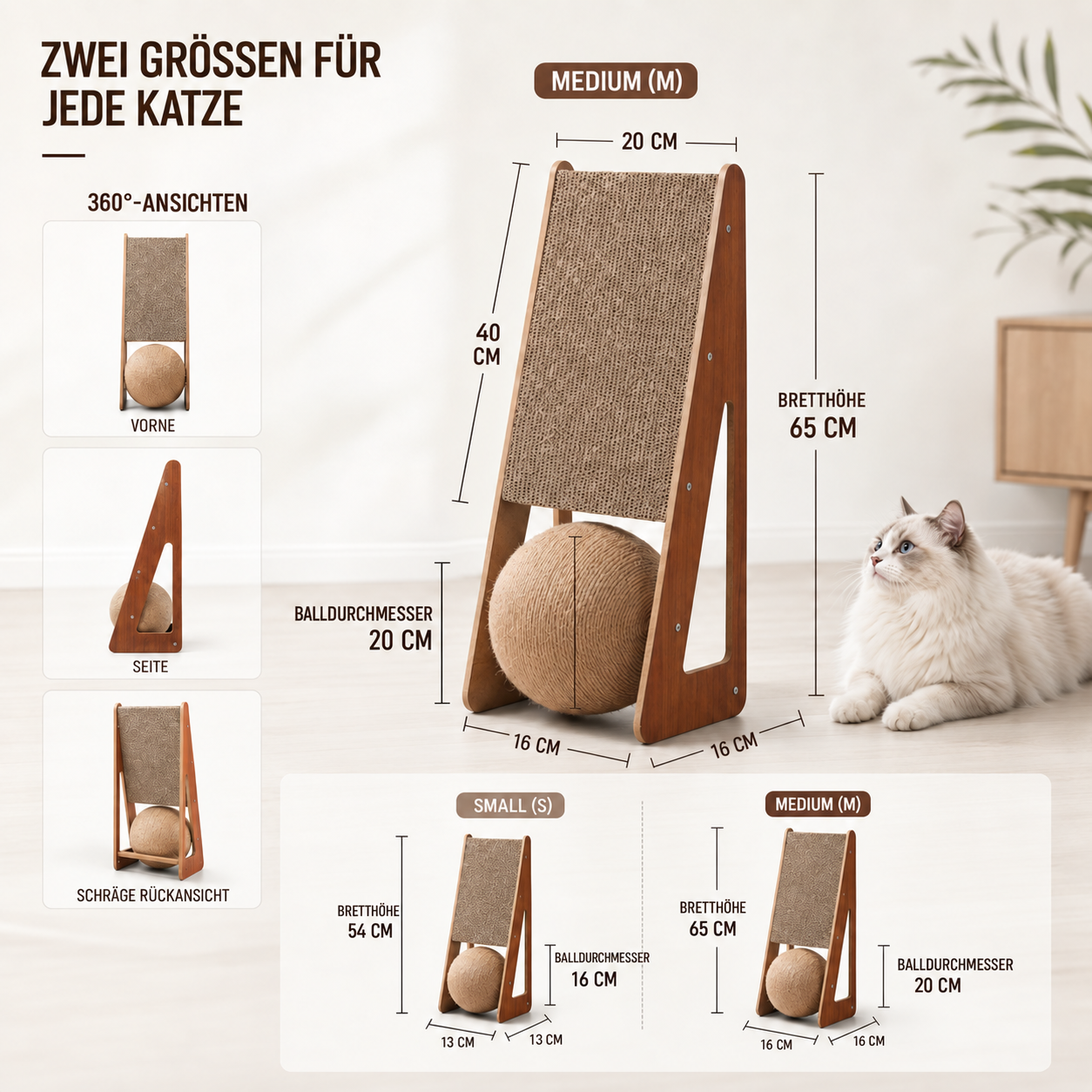 Nordspur | Scratchwell Vertikales Wand-Kratzbrett für Katzen