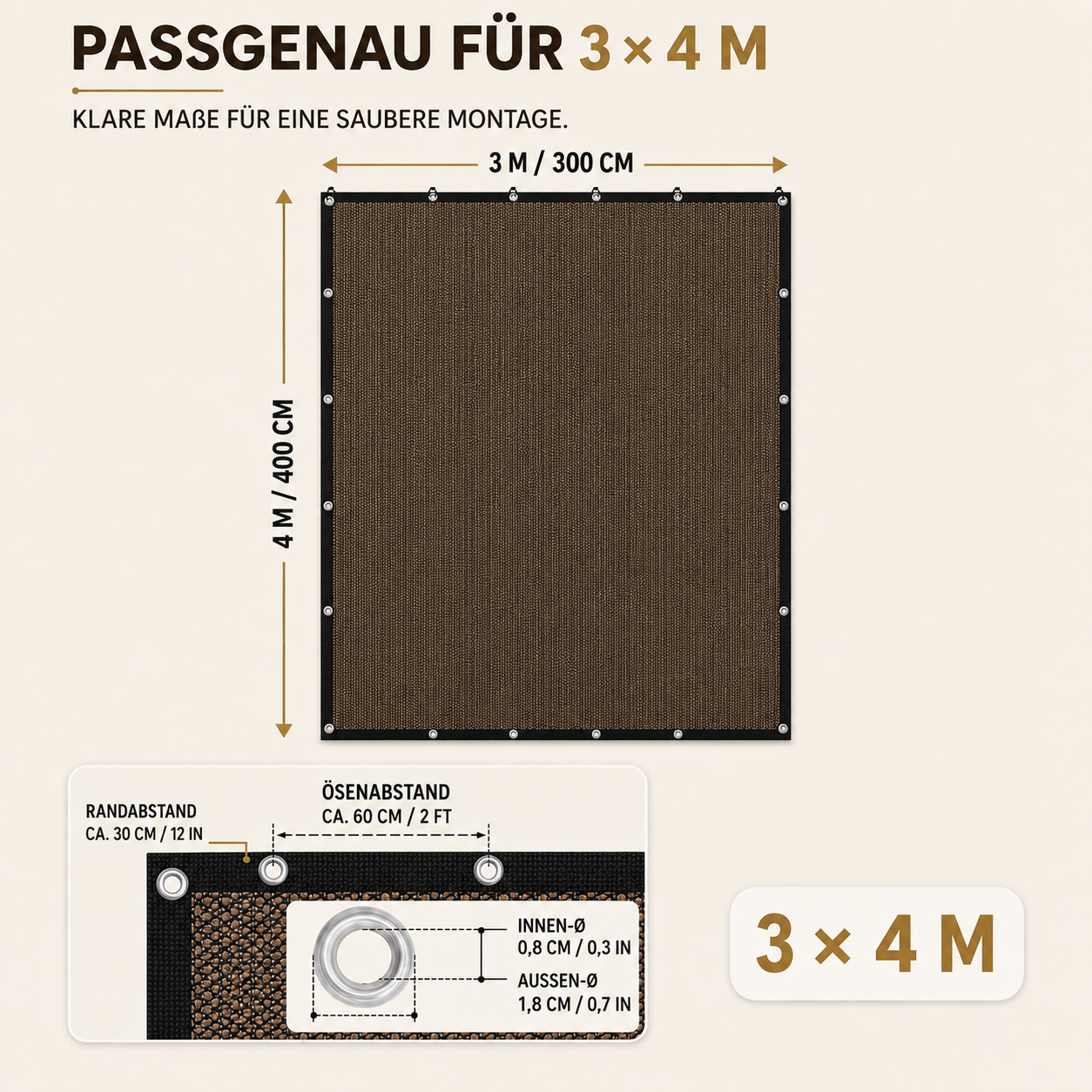 Nordspur | Shade2aura Rechteckiges Sonnensegel-Vordach