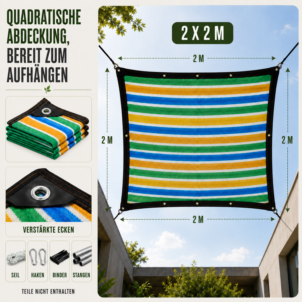 Nordspur | ShadeLoom Gestreifte Outdoor-Sonnenschutzüberdachung