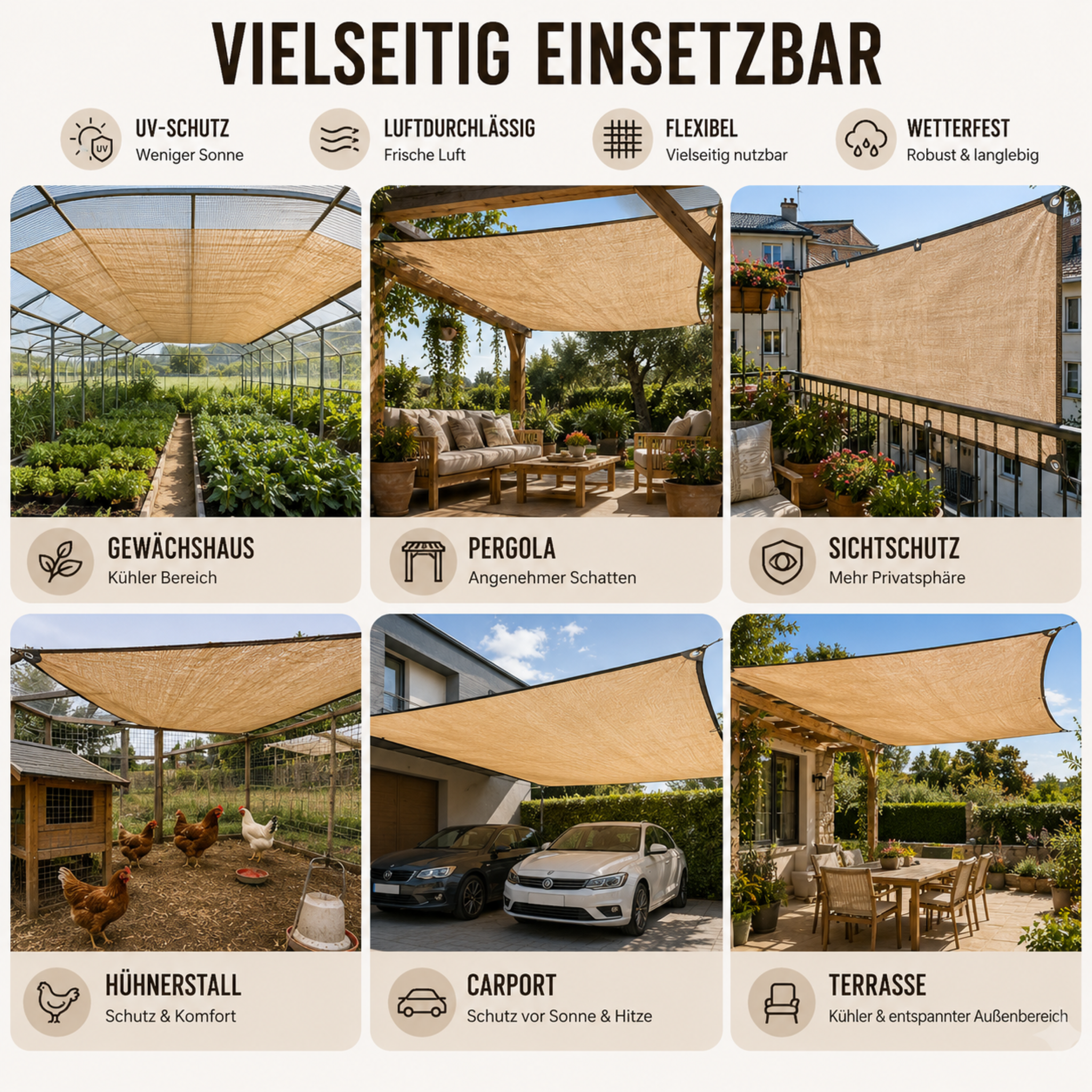 Nordspur | Shadevera Schweres Sonnenschutznetz