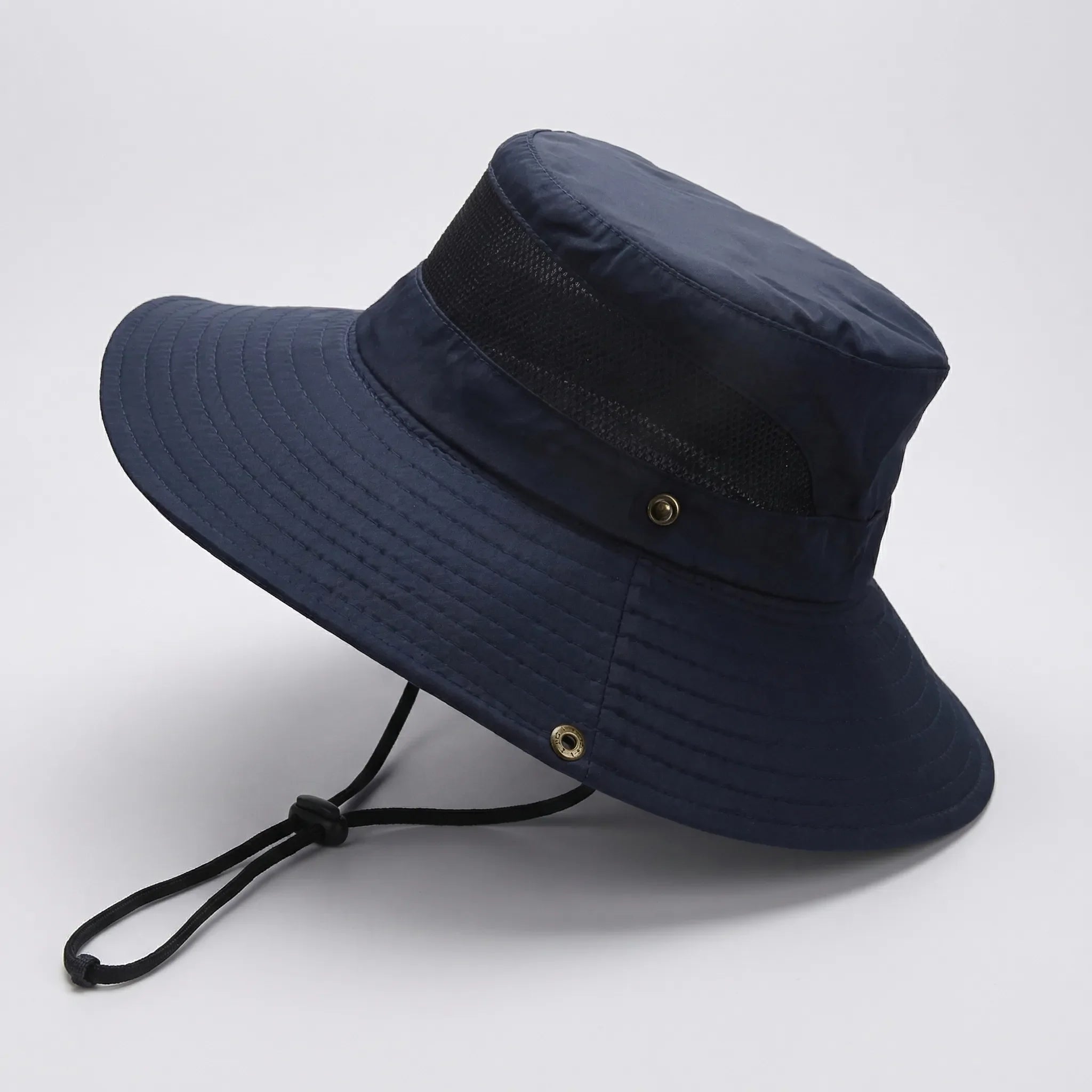 Breitkrempiger Outdoor Sonnenhut mit UV-Schutz und Netzeinsätzen