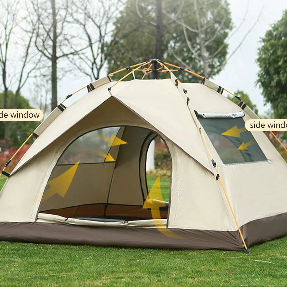 Automatisches Pop-Up-Campingzelt für 2-3 Personen mit Sonnenschutz und Belüftung