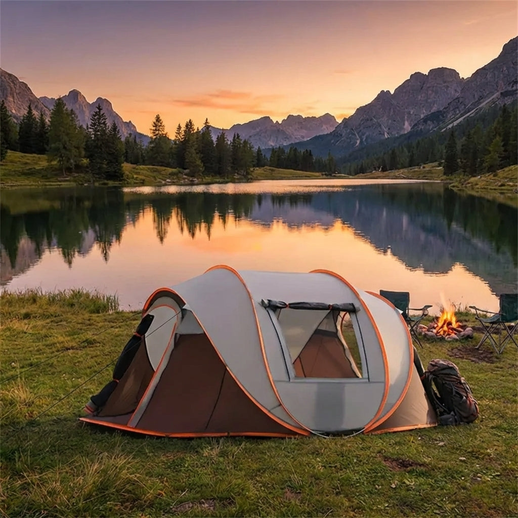 Automatisches Pop-Up-Familienzelt wasserdicht geräumig Camping Zelt