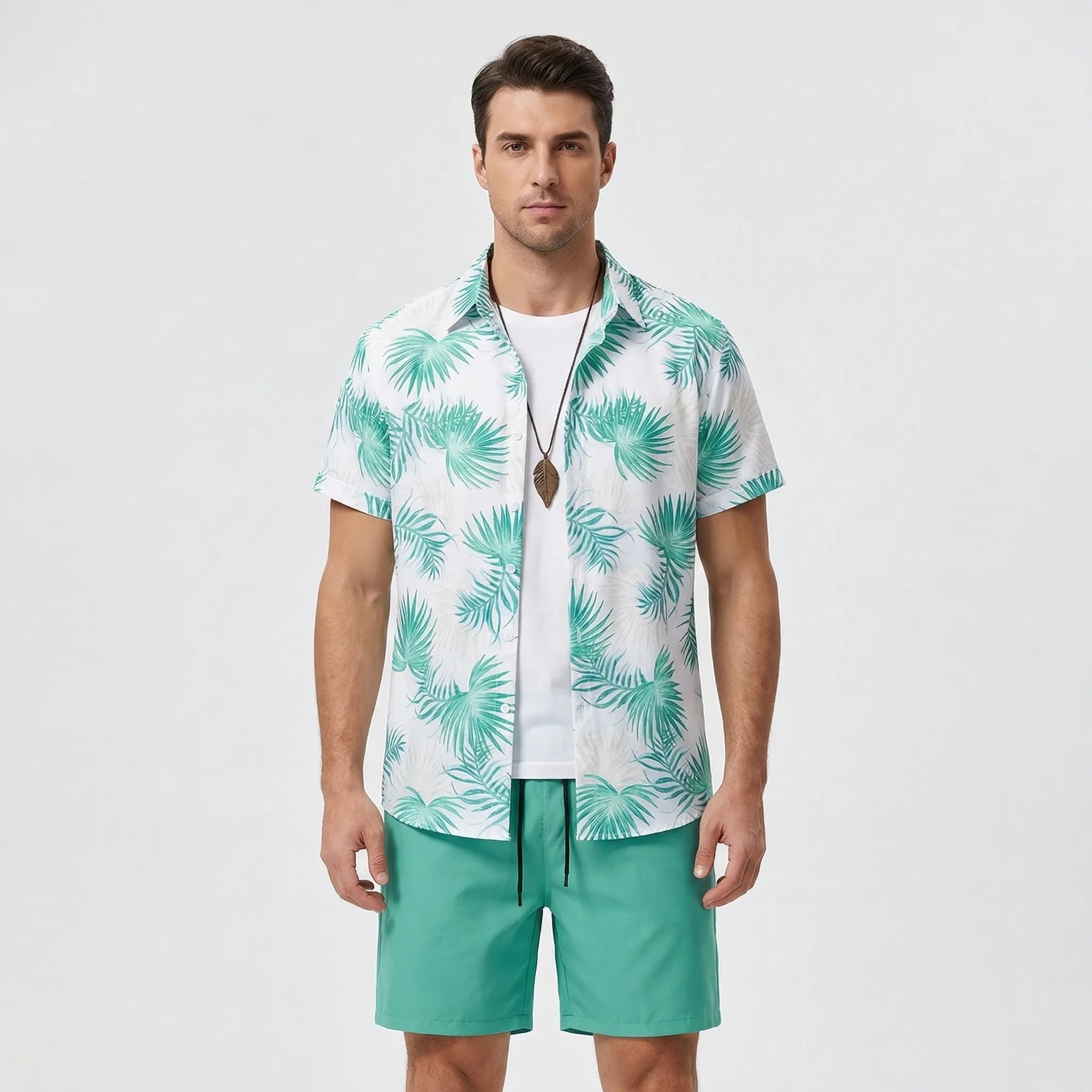 Herren Hawaii Hemd Shorts Set für Sommer und Freizeit
