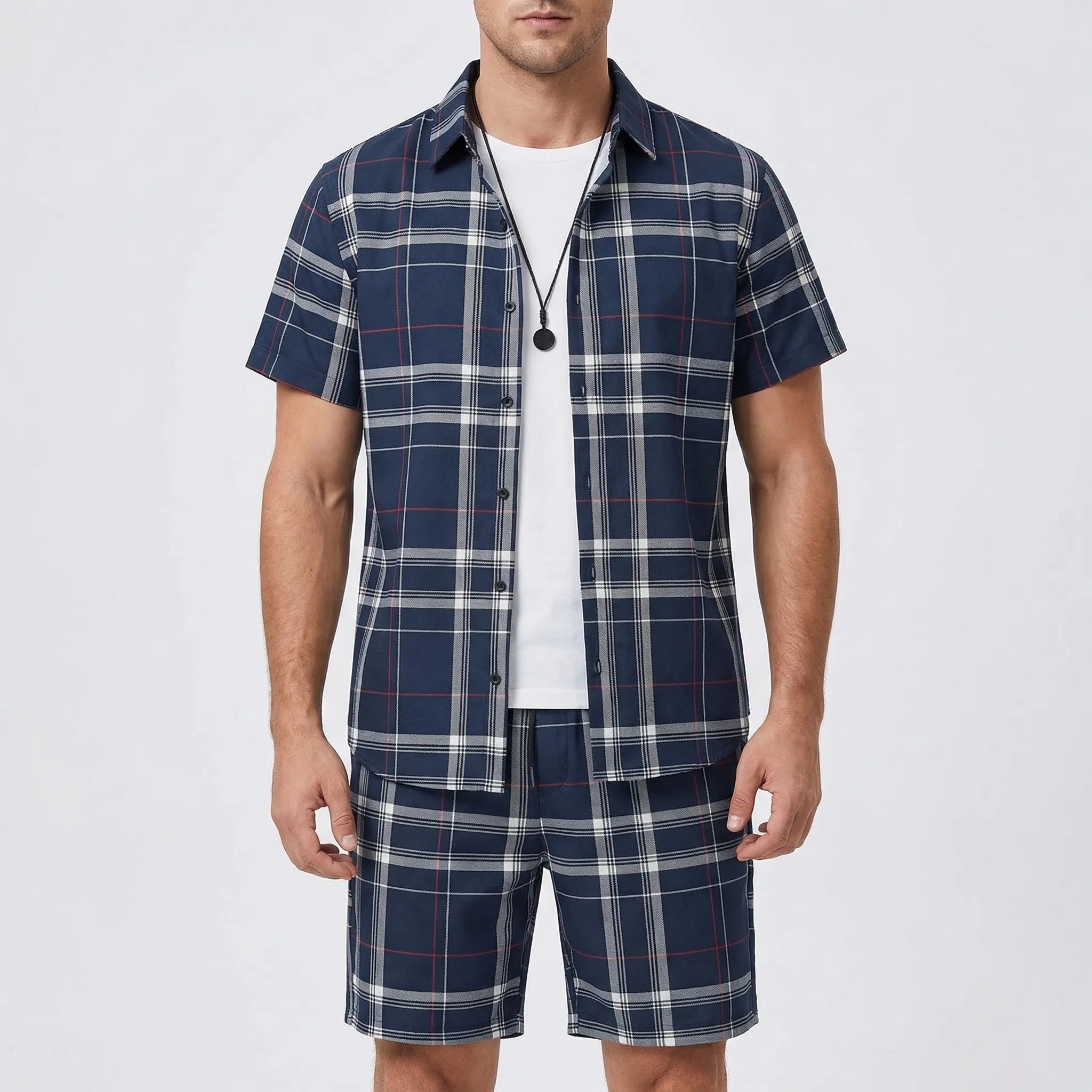 Herren Hawaii Hemd Shorts Set für Sommer und Freizeit