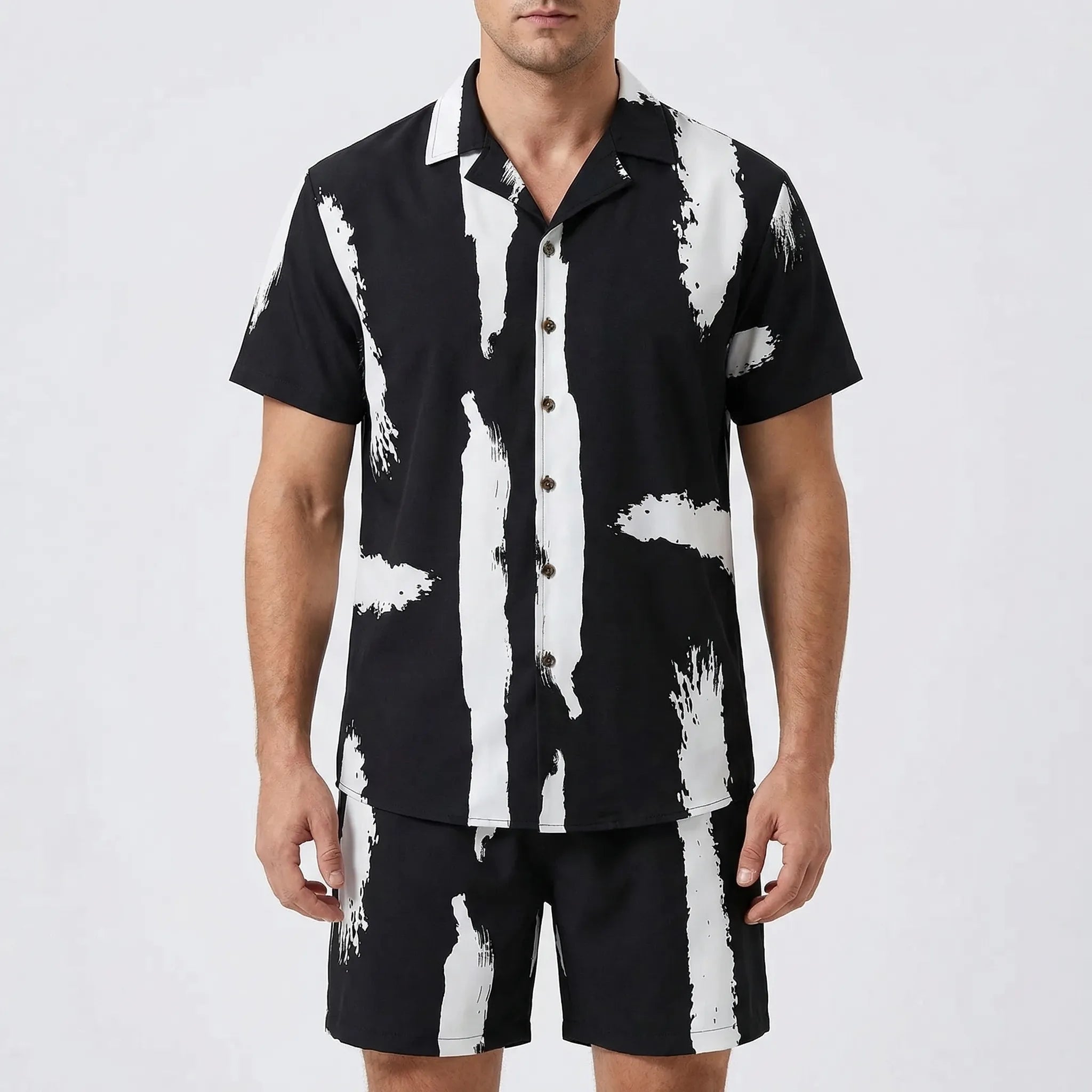 Herren Hawaii Hemd Shorts Set für Sommer und Freizeit