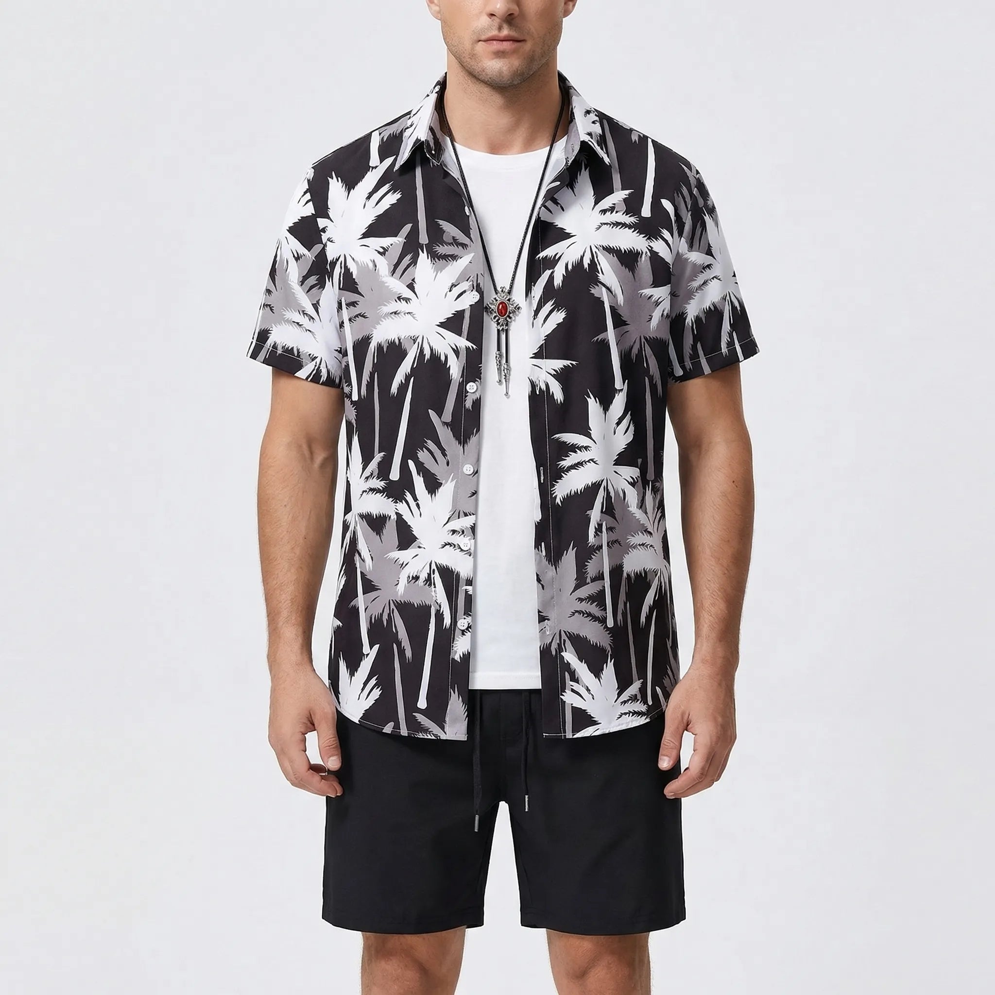 Herren Hawaii Hemd Shorts Set für Sommer und Freizeit