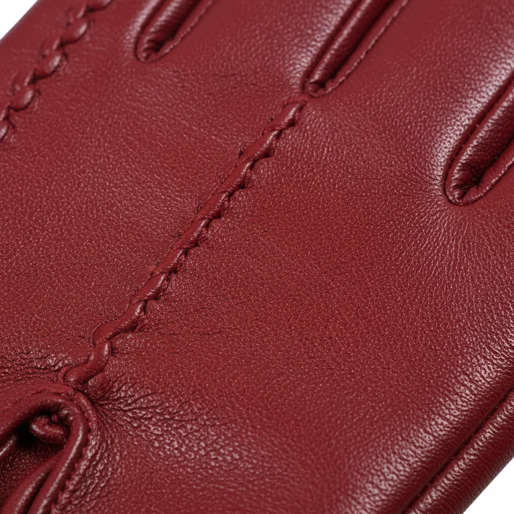 Winterhandschuhe veganes Leder kurze Manschette Samtfütterung