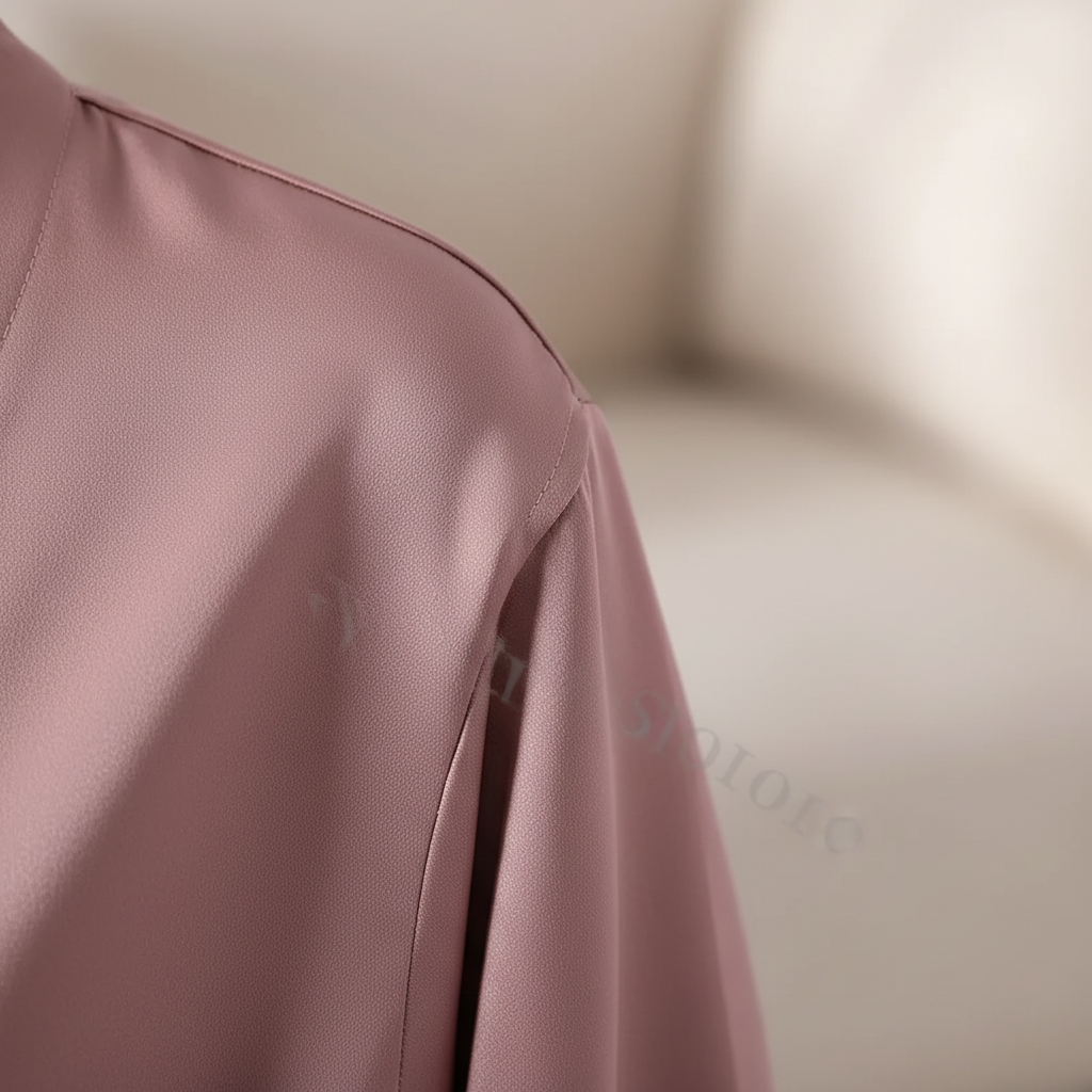 Leichter knielanger Kimono-Bademantel mit verstellbarem Bindegürtel