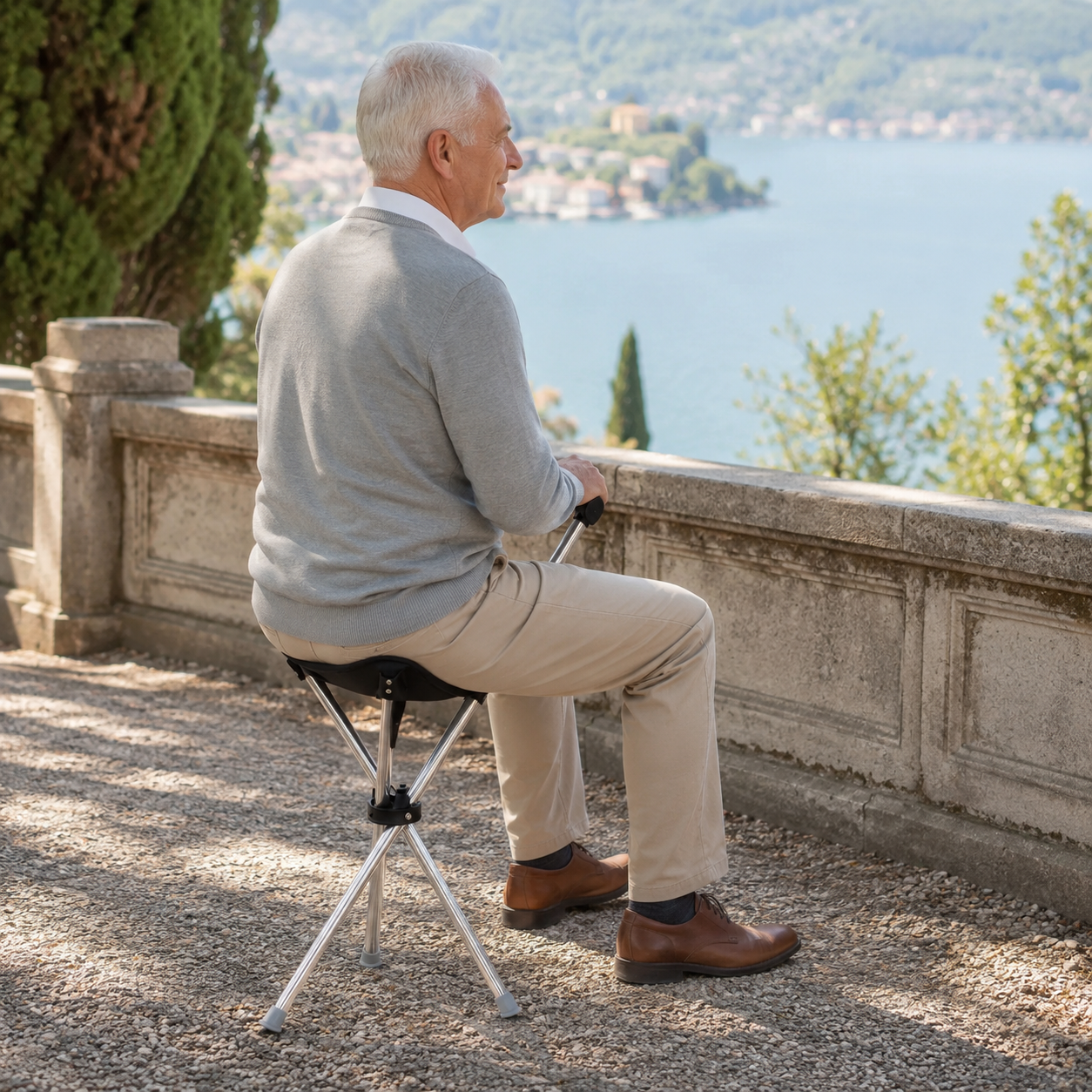 Nordspur | Sitaraid Klappbarer Aluminium-Gehstock mit Sitz