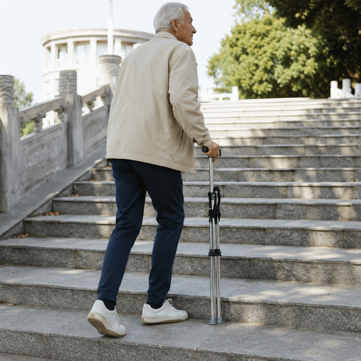 Nordspur | Sitaraid Klappbarer Aluminium-Gehstock mit Sitz