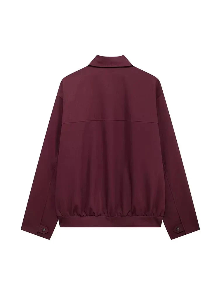 Damen zweiteiliges Set Oversize-Jacke Reißverschluss plissierter Minirock