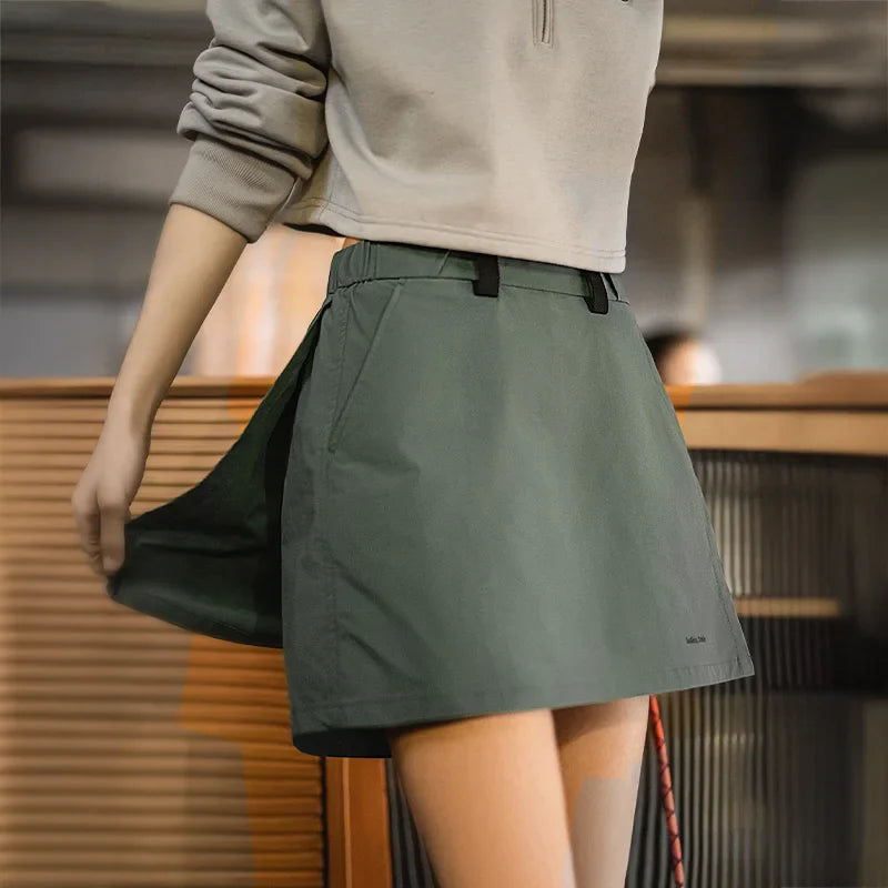Damen A-Linien-Skort mit integrierten Shorts für Wandern und Freizeit