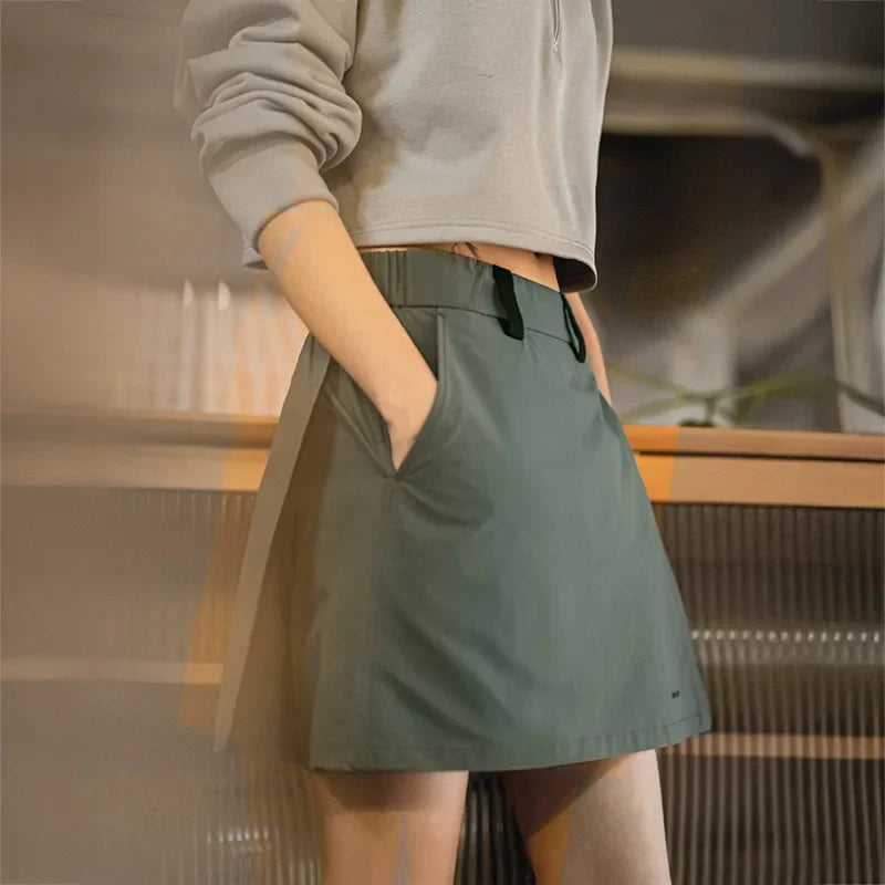 Damen A-Linien-Skort mit integrierten Shorts für Wandern und Freizeit
