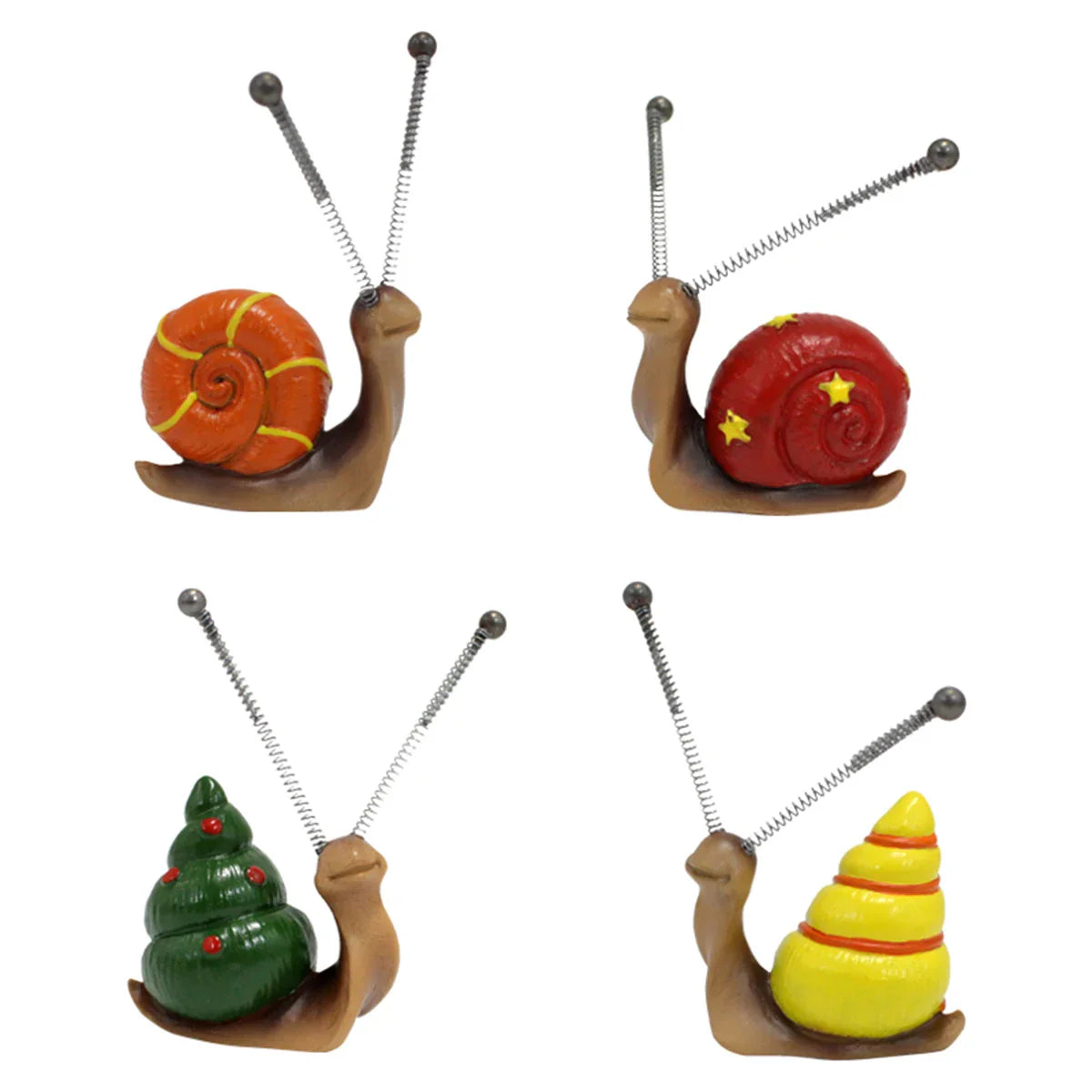 Mini-Schneckenfiguren handgemalt mit Spiralantennen für Blumentöpfe