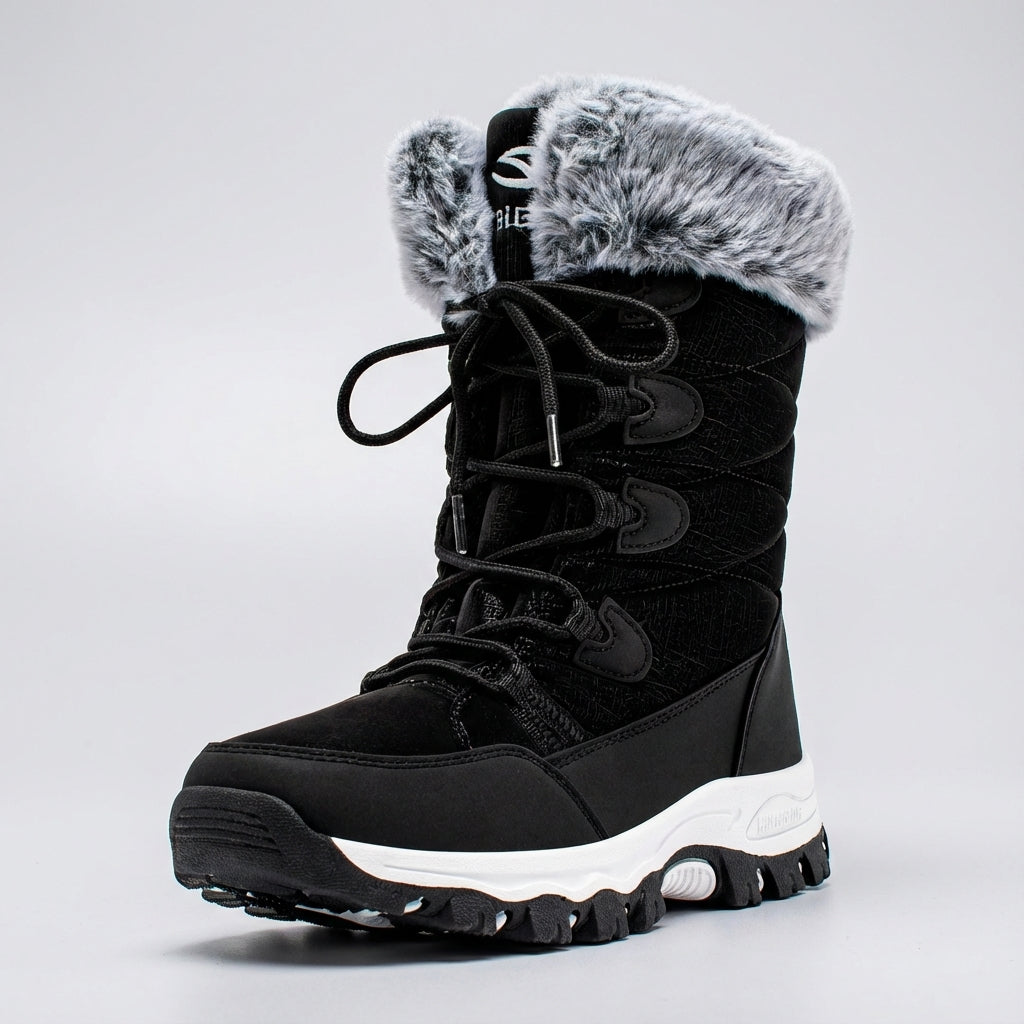 Knöchelhohe Schneestiefel mit Plüsch-Futter und rutschfester Sohle