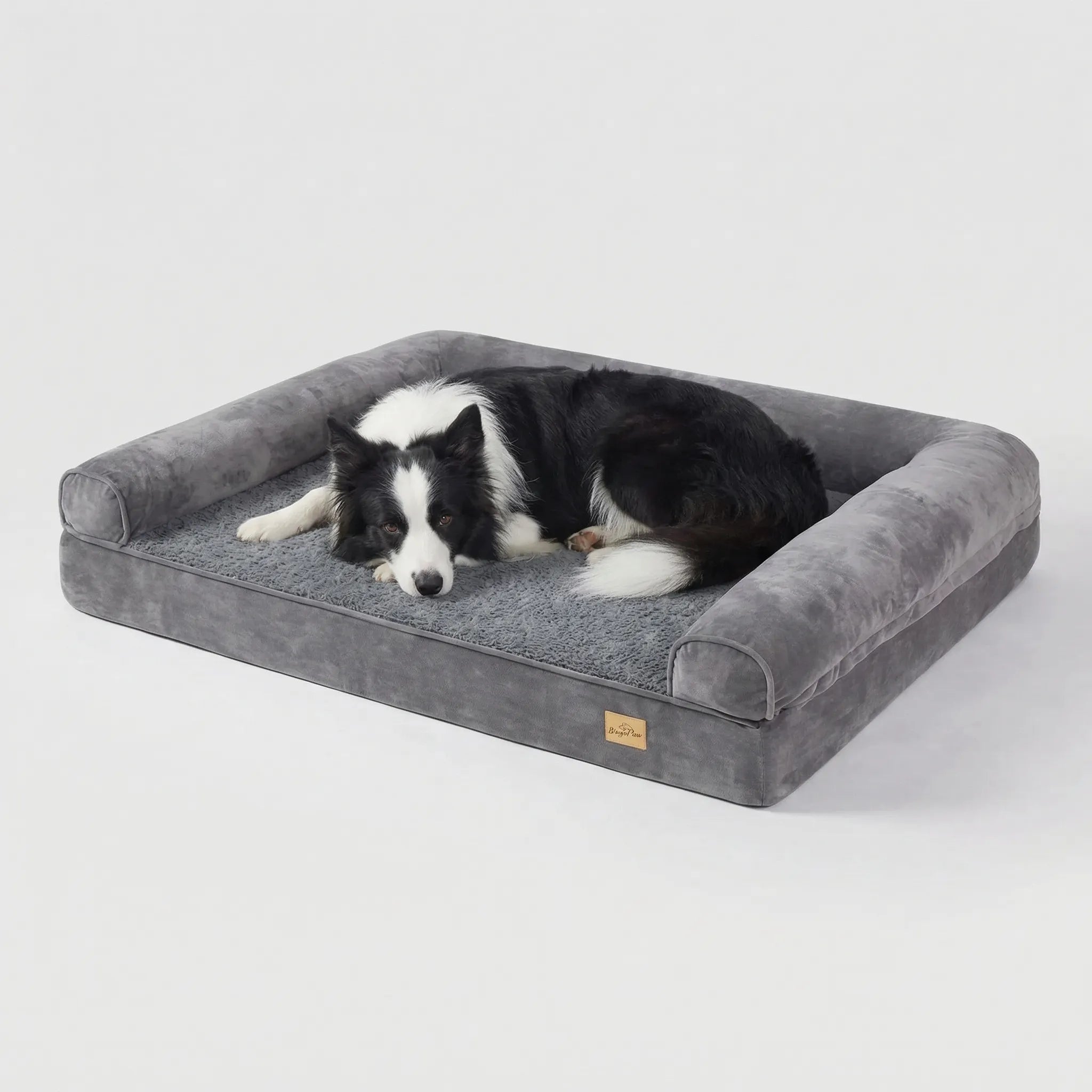 Orthopädisches Hundebett für große Hunde, waschbar, grau