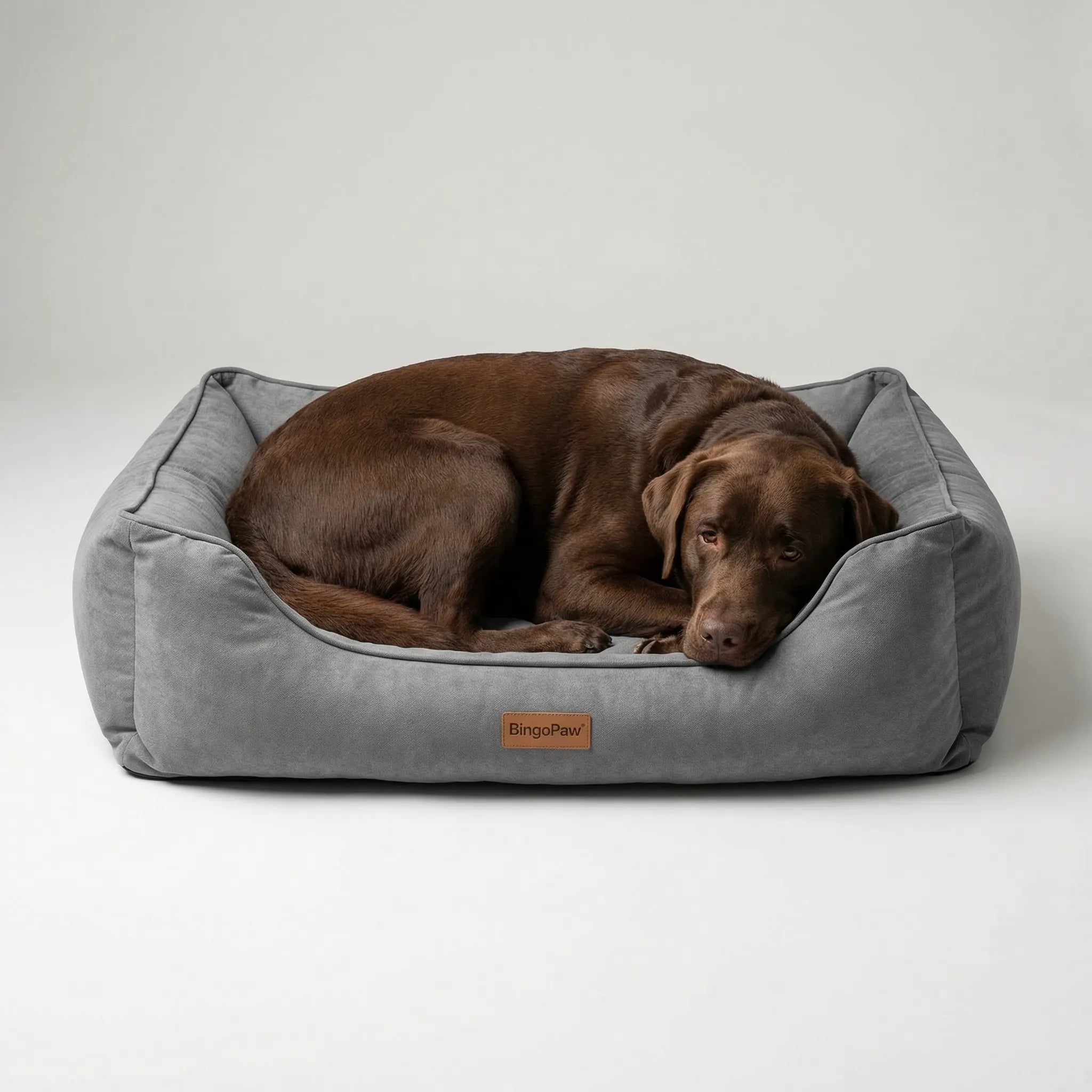 Orthopädisches Hundebett für große Hunde, waschbar, grau