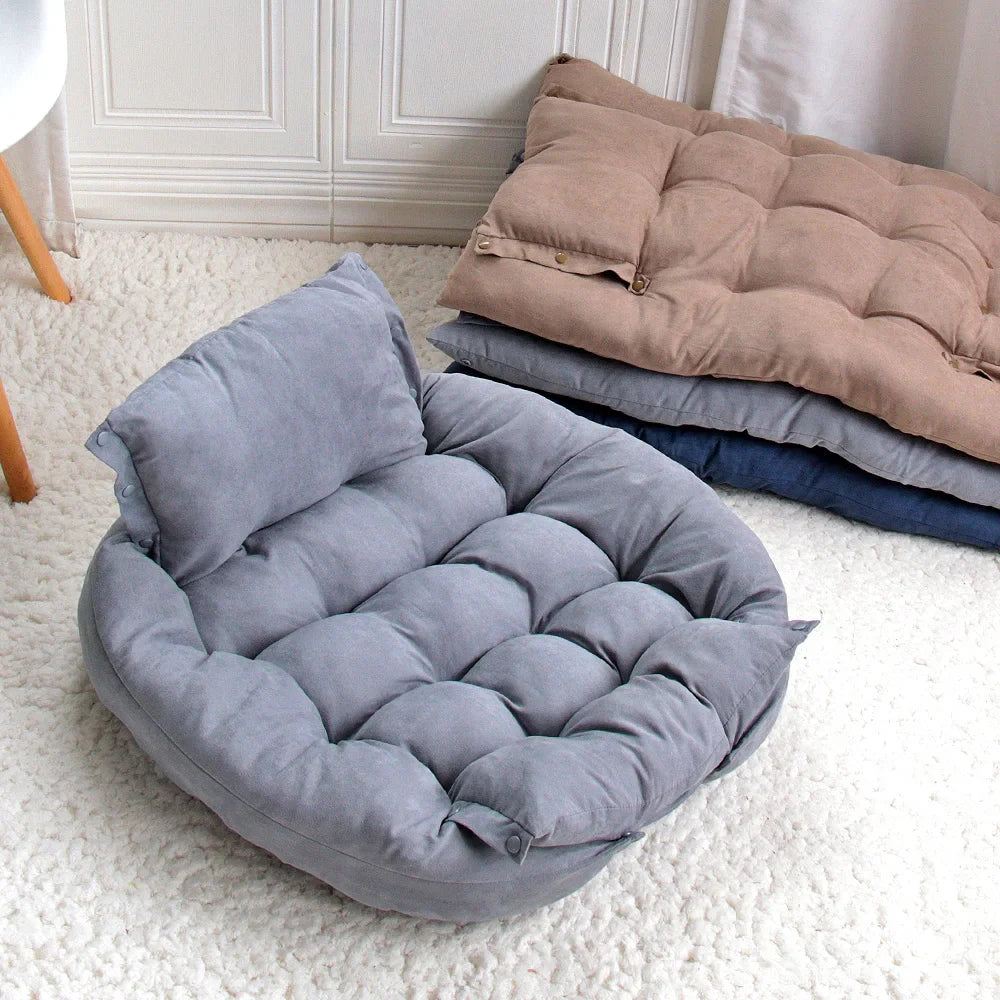 Umwandelbares Haustierbett Sofa für Hunde und Katzen, weich gepolstert, 3-in-1 Funktion