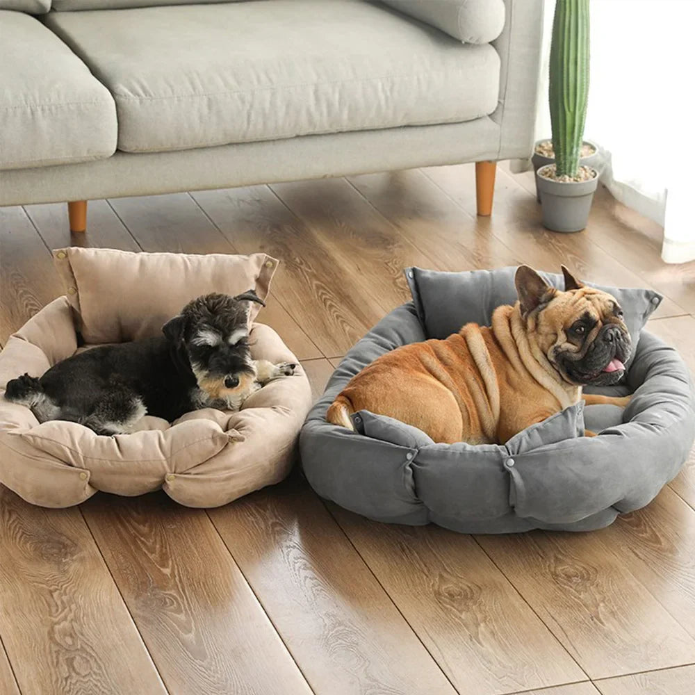 Umwandelbares Haustierbett Sofa für Hunde und Katzen, weich gepolstert, 3-in-1 Funktion