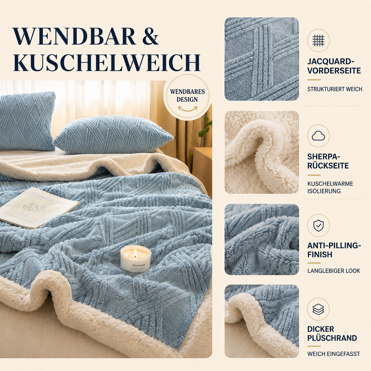 Nordspur | Snugvera Verdickte Winter-Wurfdecke